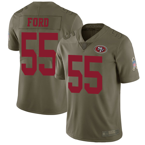 San Francisco 49ers Limited Olive Men Dee Ford NFL Jersey 55 2017 Salute to Service